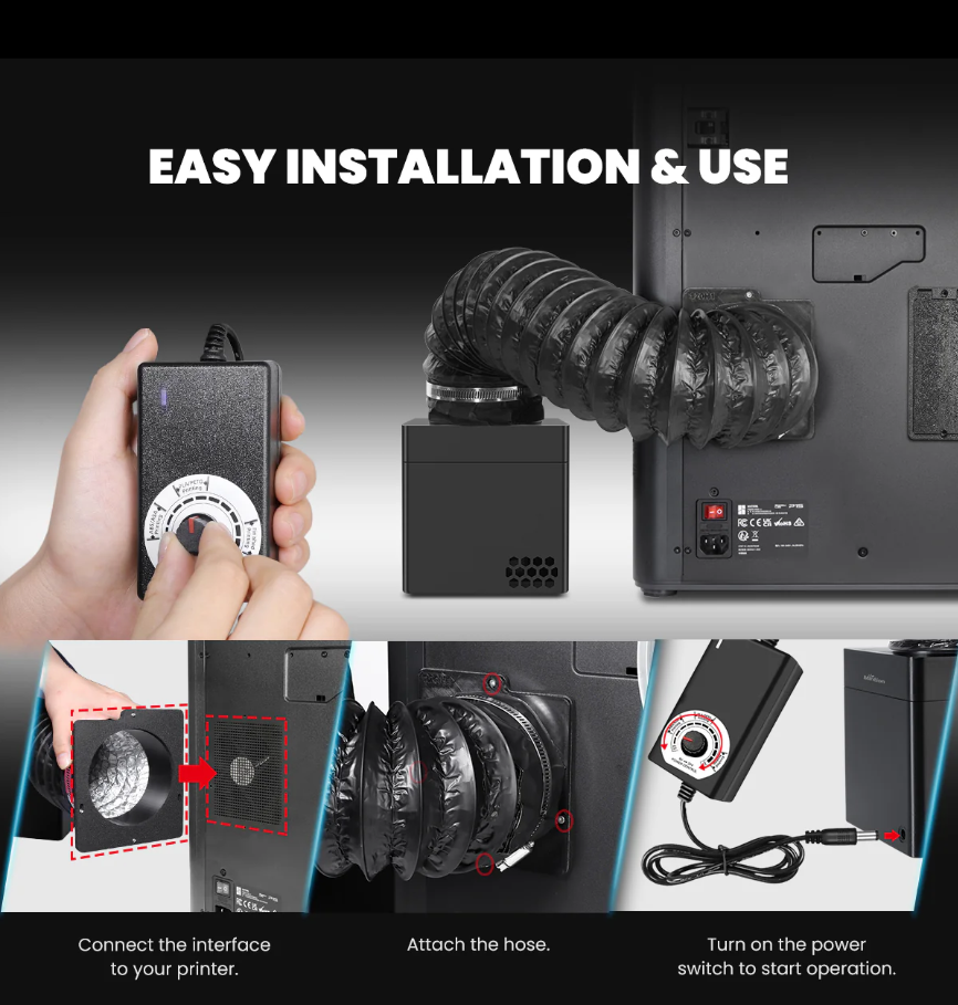 HEPA H13 and activated carbon filtration system for enclosed 3D printers