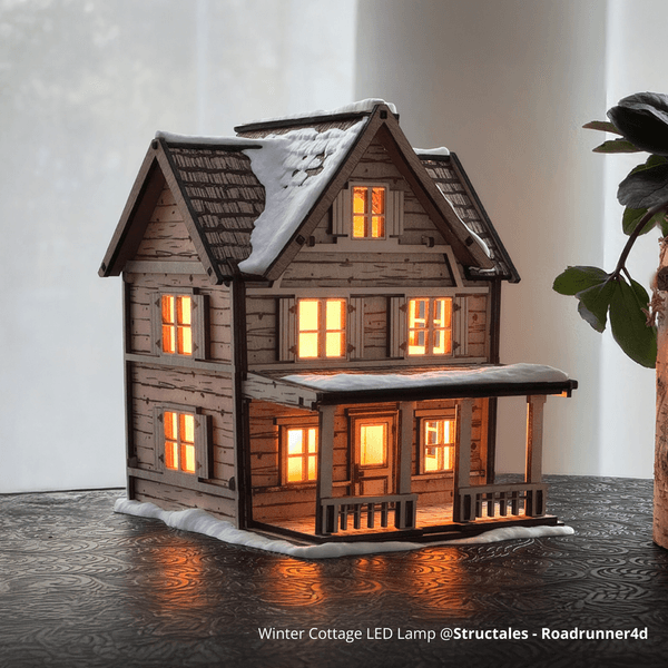 Winter Cottage LED Lamp
