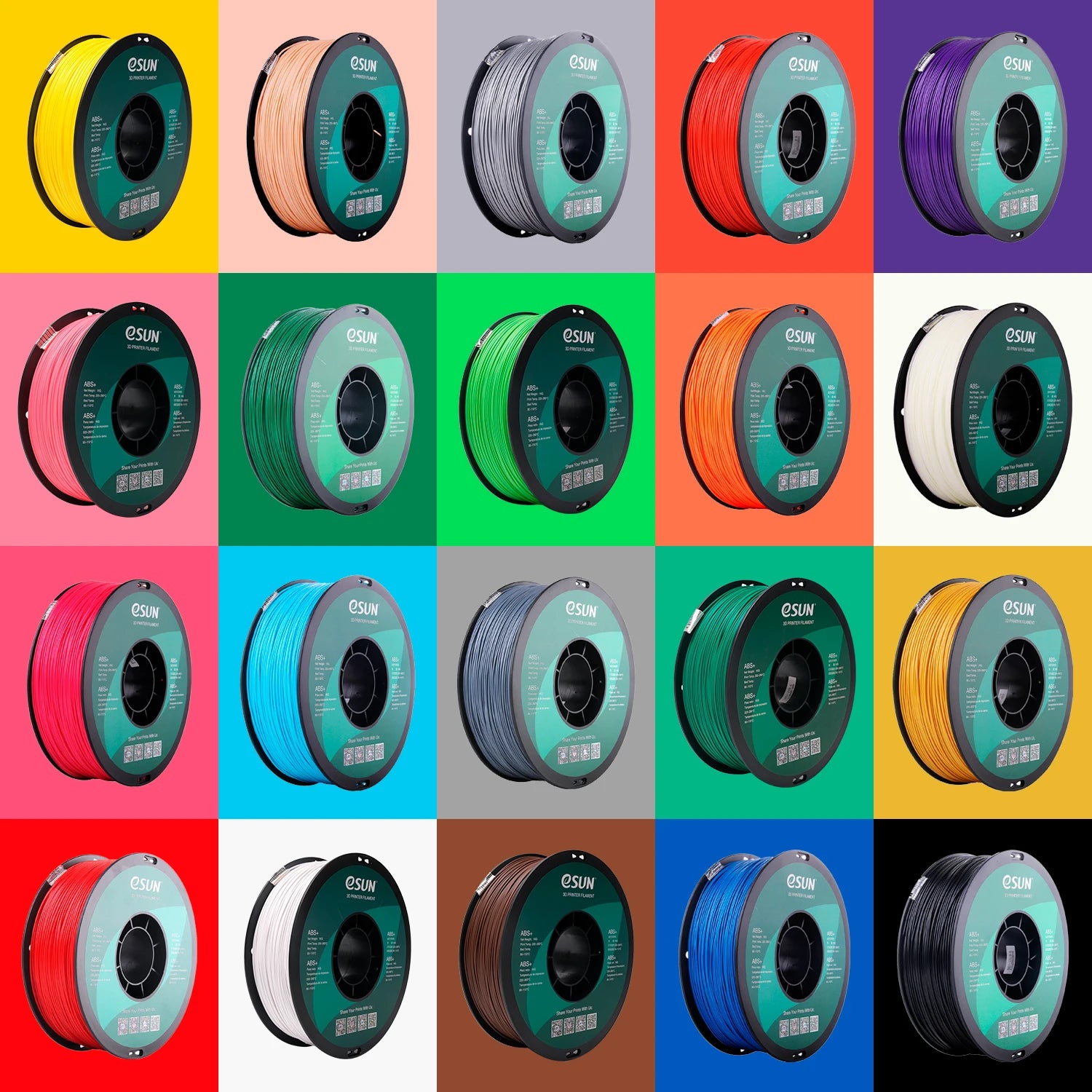 eSUN ABS+ 1.75mm 3D Filament 1KG image 1