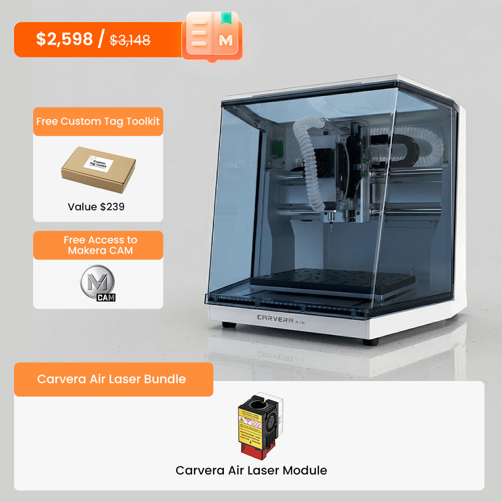 Makera Carvera Air Desktop CNC Machine – Enclosed Smart CNC for Milling, PCB Making, Prototyping & Optional 4th Axis/Laser (Copy)