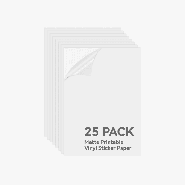 White Matte Printable Vinyl Sticker Paper (25PCS)