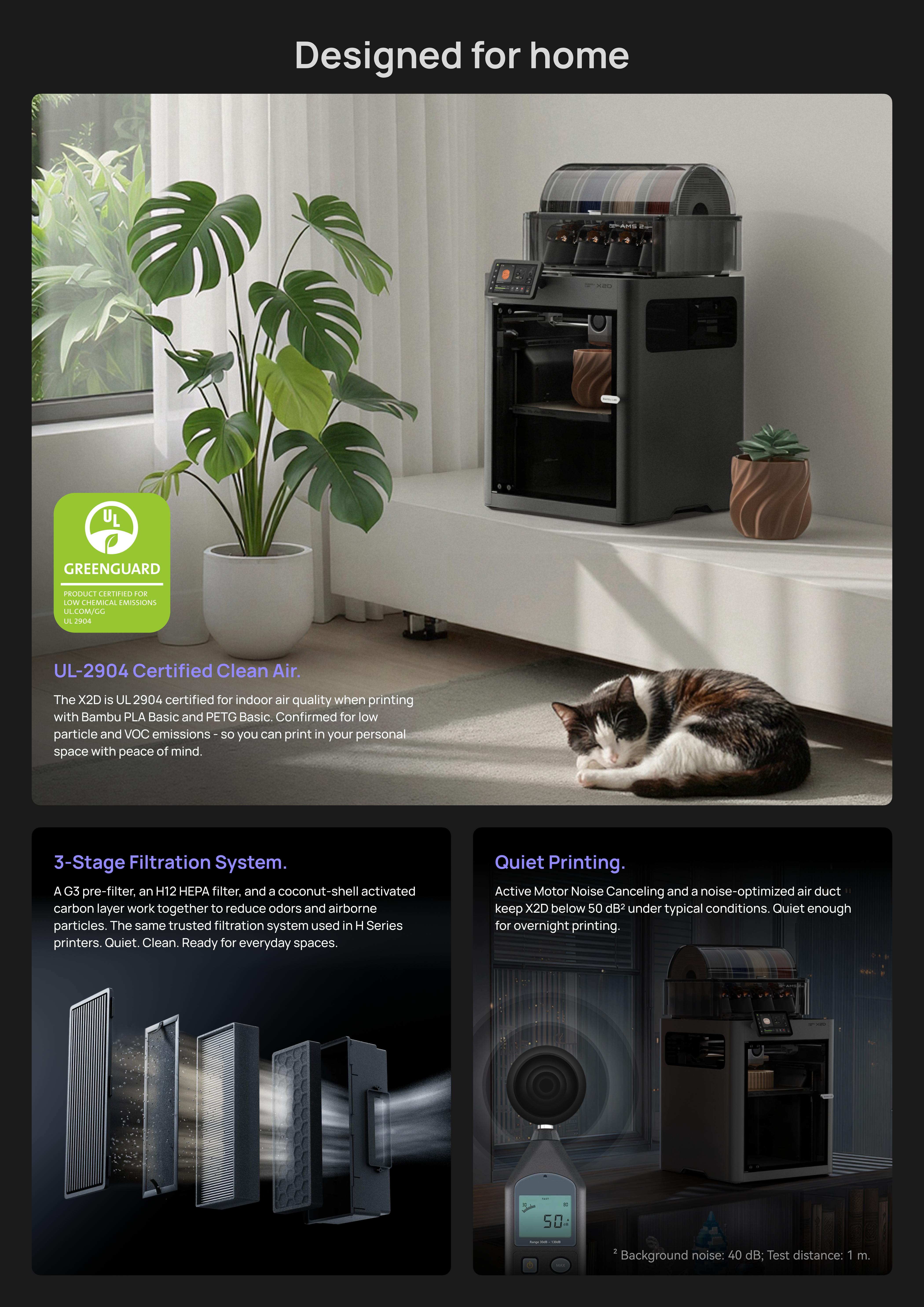 Bambu Lab X2D AMS Combo Dual-Nozzle 3D Printer | Multi-Material, AI Monitoring, Heated Chamber