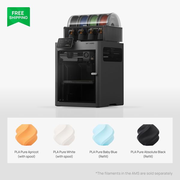 Bambu Lab X2D AMS Combo Dual-Nozzle 3D Printer | Multi-Material, AI Monitoring, Heated Chamber