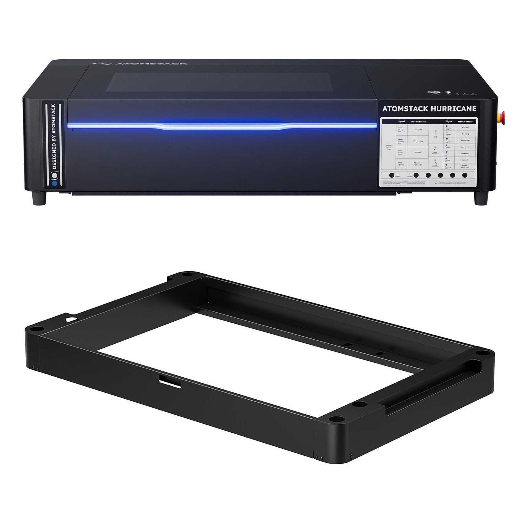 AtomStack Hurricane 55W CO2 Laser Cutter & Engraver | Enclosed Desktop Laser with Camera