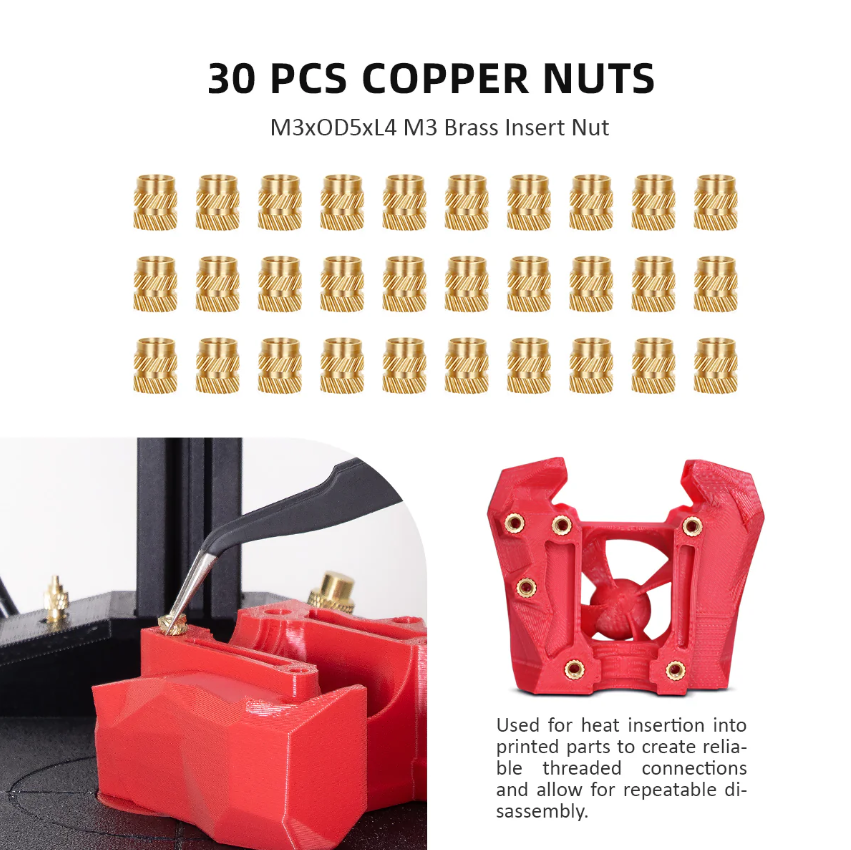 3D printing heat insert press kit with soldering iron and adapter heads