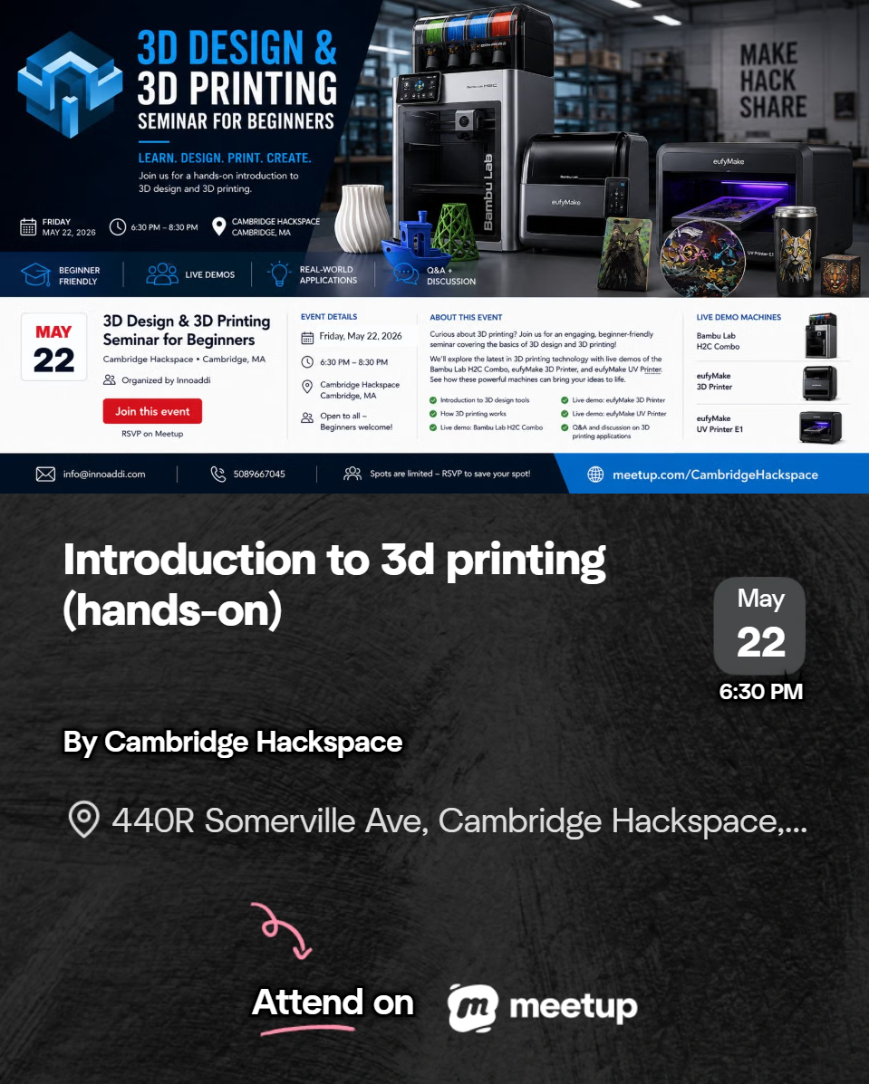 Introduction to 3D Printing Workshop at Cambridge Hackspace