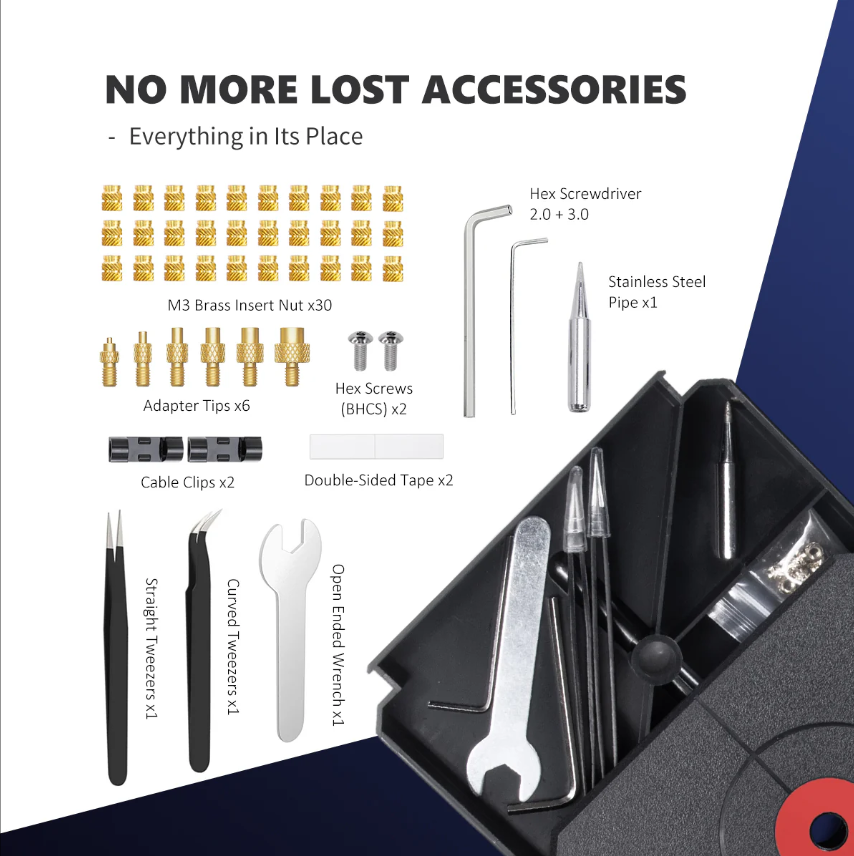 Professional Heat Insert Press Kit Nutopress Pro — Precision Heat-Set Insert Tool for 3D Printed Parts