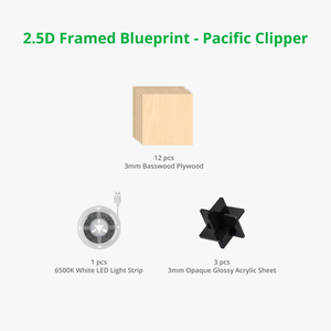 2.5D Framed Blueprint - Pacific Clipper