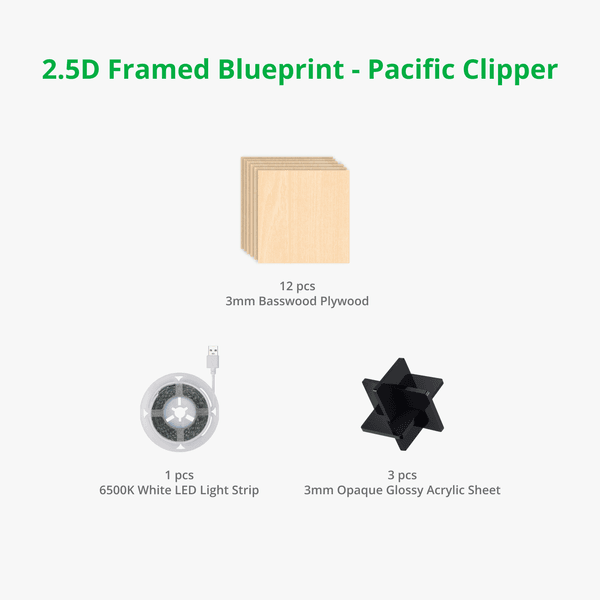 2.5D Framed Blueprint - Pacific Clipper