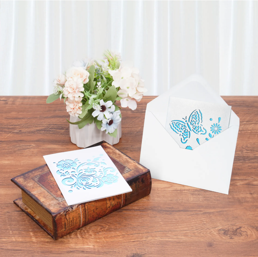 Pearlescent White Greeting Card Set (2pcs) image 1