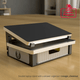 Double laptop stand with a drawer organiser