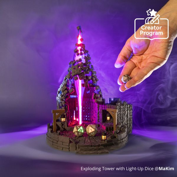 Exploding Dice Tower with Light-Up Dice