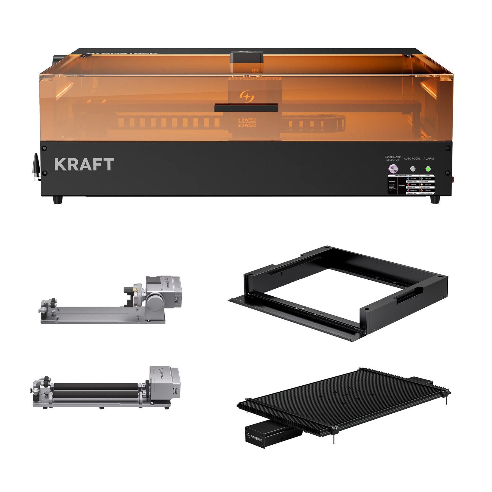 AtomStack Kraft 40W Diode Laser Cutter & Engraver | Enclosed Class 1 Laser with Camera