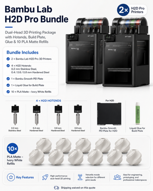 Bambu Lab H2D Pro bundle with 2 printers and accessories