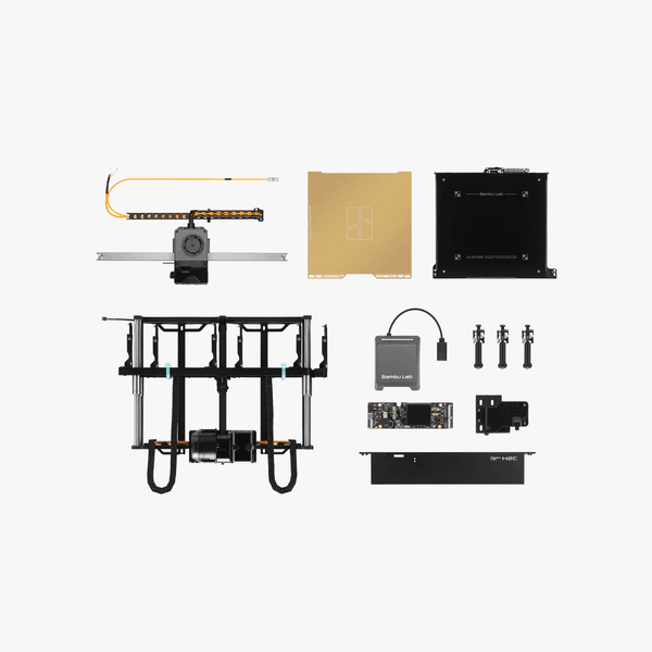 Vortek upgrade kit components and included accessories for printer conversion