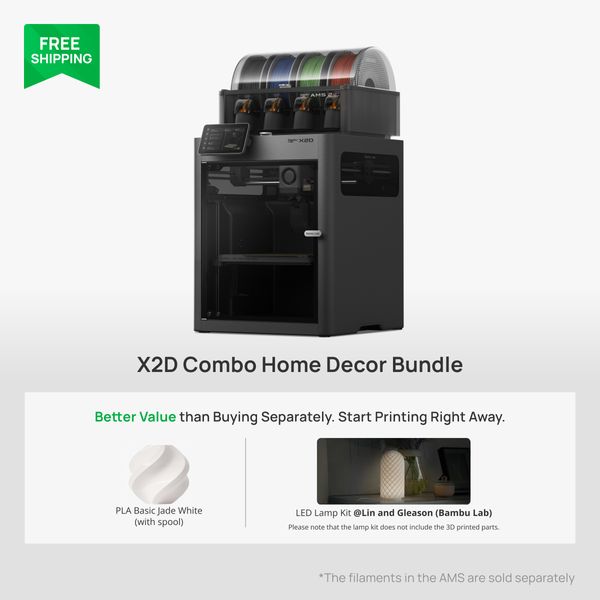Bambu Lab X2D AMS Combo Dual-Nozzle 3D Printer | Multi-Material, AI Monitoring, Heated Chamber