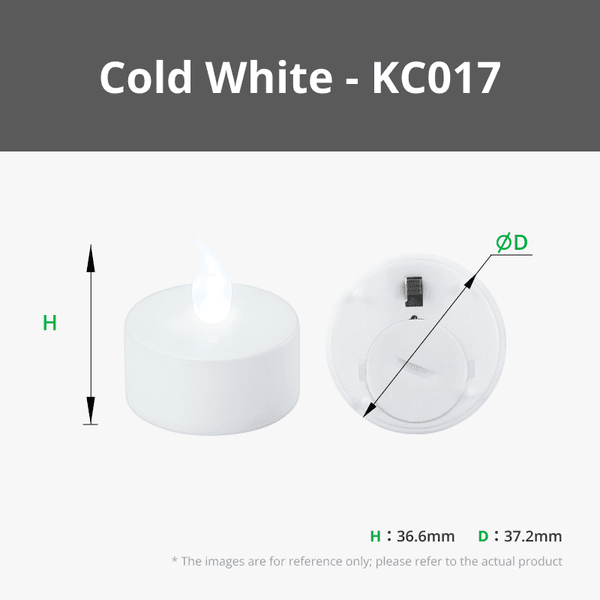 D37.2x36.6mm LED Flame Tea Light Candle Set