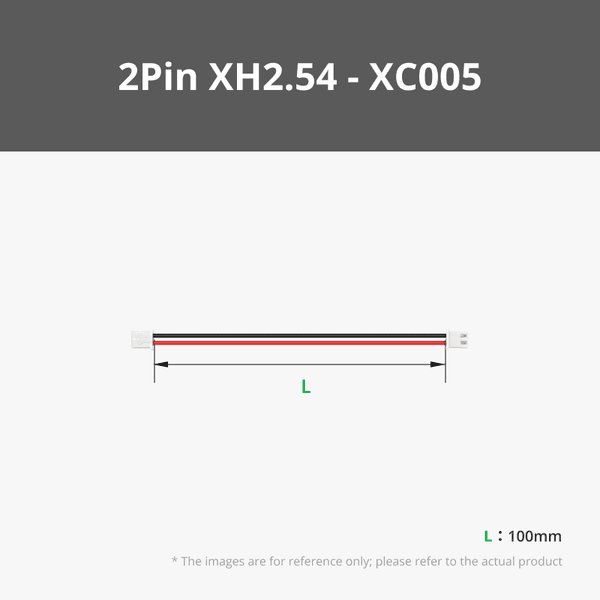 100mm Wire with 2Pin XH2.54 Connectors (2PCS)
